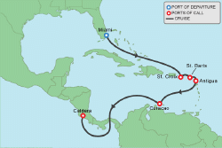 Cruise itinerary map