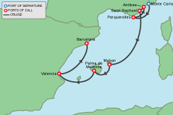 Cruise itinerary map
