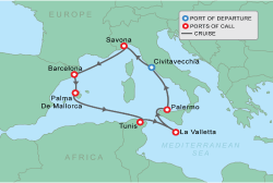 Cruise itinerary map
