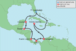 Cruise itinerary map