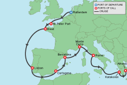 Cruise itinerary map